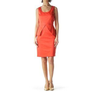 Vince Camuto Dress Red Orange 6 Peplum Stretch Cotton SYG Spicy NWT NEW